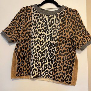 Elizabeth and James, Cheetah Cropped Top, Size S